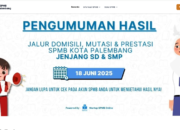Hari Penentuan! Pengumuman SPMB SD–SMP Palembang Resmi Dirilis Hari Ini