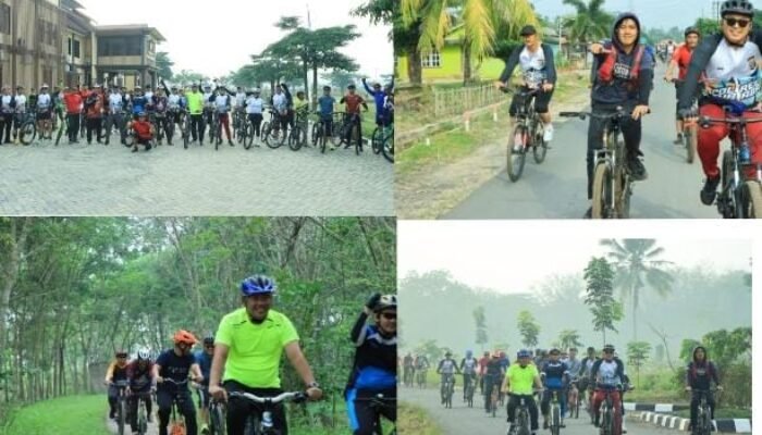 Kapolres Tulang Bawang Barat Bersama Wakil Bupati Gelar Gowes Bareng, Bangun Semangat Hidup Sehat dan Kebersamaan