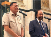 Menhan Sjafrie Terima Kunjungan Surya Paloh di Kemenhan